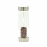 Crystal Infused Glass Water Bottles - Invigorating Red Jasper - Chips