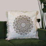 100% Cotton Mandala Cushion Cover - Lotus - Bronze - 60cm x 60cm