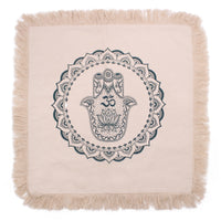 100% Cotton Mandala Cushion Cover - Hamsa - Green - 60cm x 60cm