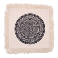 100% Cotton Mandala Cushion Cover - Traditional - Black - 45cm x 45cm