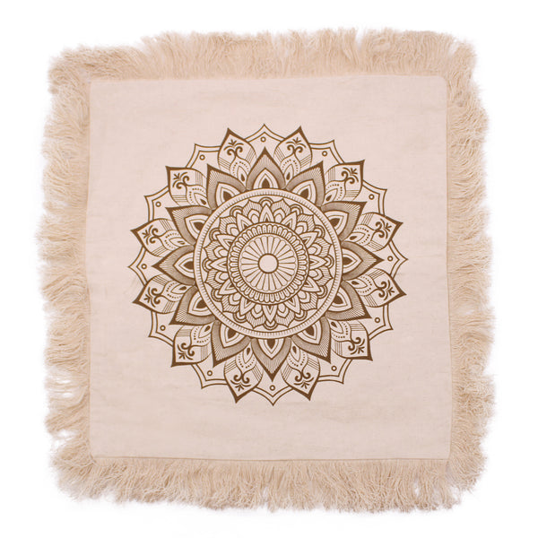 Mandala-Kissenbezug aus 100 % Baumwolle – traditionell – Bronze – 45 cm x 45 cm