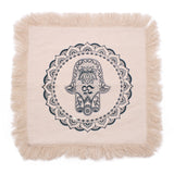 Mandala-Kissenbezug aus 100 % Baumwolle – Hamsa – Grün – 45 cm x 45 cm