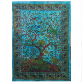 Hand Printed Cotton Wall Hanging - Tree Of Life - Blue