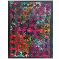 Handbedruckter Wandbehang aus Baumwolle – Elefanten-Mandala