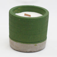 Wooden Wick Soy Wax Candles - Medium Round Pot - Green - Sea Moss & Herbs - MysticSoul_108