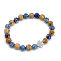 Crystal Friendship Bracelets -  Support -  Sodalite & Picture Jasper - MysticSoul_108