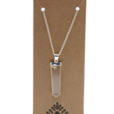 Handgefertigter Edelsteinanhänger – Flachstift – Bergkristall – 4 cm