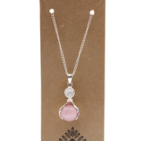 Handcrafted Gemstone Pendant - Healing Hands - Rose Quartz - 3.5cm