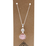 Handcrafted Gemstone Pendant - Healing Hands - Rose Quartz - 3.5cm