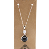 Handcrafted Gemstone Pendant - Healing Hands - Black Agate - 3.5cm