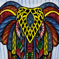 Tenture murale en coton brossé à la main - Éléphant