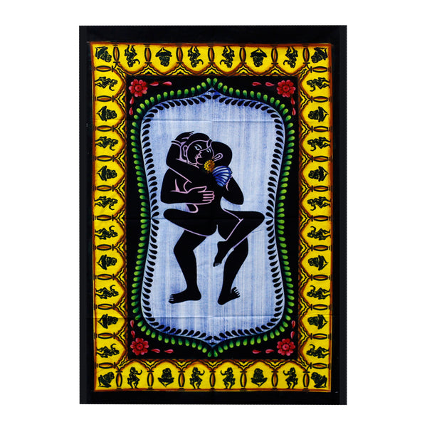 Wandbehang aus handgebürsteter Baumwolle – Kamasutra
