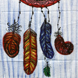 Hand brushed Cotton Wall Hanging - Dreamcatcher