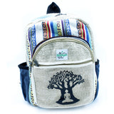 Hemp & Cotton Bag -  Backpack - Buddha & Bodhi Tree - Small