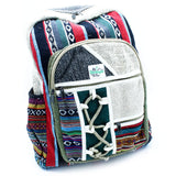 Hemp & Cotton Bag -  Backpack - Multicoloured - Ropes - Large