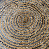 Teppich aus Jute und Denim – rund – mehrfarbig – klein – 90 cm