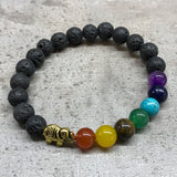 Lava Stone Bracelet - Elephant/Chakra - MysticSoul_108