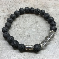 Lava Stone Bracelet - Tribal/Clear Quartz - MysticSoul_108