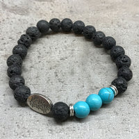 Lava Stone Bracelet - Leaf/Turquoise - MysticSoul_108