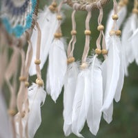 Handmade Macramé Dreamcatchers - Medium - Pastel Blue/Beige/White - MysticSoul_108