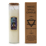 Bougie Magic Spell - Nettoyage - Sauge et menthe poivrée - Jaspe blanc
