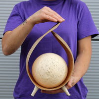 Lampe à noix de coco naturelle faite à la main - Wrapover blanchi à la chaux