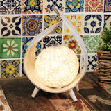 Handgefertigte Lampe aus natürlicher Kokosnuss – Whitewash Wrapover