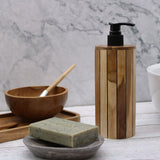 Distributeur de Savon Naturel - Bois de Teck - Cylindrique