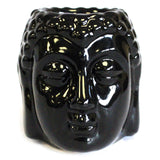 Keramik-Ölbrenner – Buddha-Kopf – Schwarz