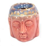 Ceramic Oil Burner - Buddha Head - Rose & Teal - MysticSoul_108
