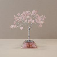 Gemstone Tree With Organite Base - Rose Quartz - 80 Stone