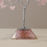 Gemstone Tree With Organite Base - Rose Quartz - 80 Stone