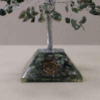 Arbre de pierres précieuses avec base en organite - Agate mousse - 320 pierres