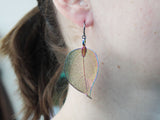 Real Leaf Jewellery - Ensemble collier et boucles d'oreilles - Or