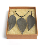 Real Leaf Jewellery - Necklace & Earring Set - Pewter