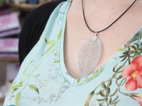Real Leaf Jewellery - Necklace & Earring Set - Pewter