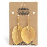 Real Leaf Jewellery - Earrings - Gold
