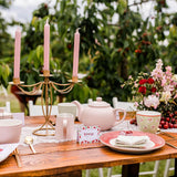 Bougie de dîner en cire naturelle pure - Rose antique