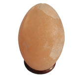 Himalayan Salt Rock USB Lamp - Pink - Egg - Wooden Base - 10cm - Solid Light