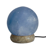 Himalaya-Salzstein-USB-Lampe – Rosa – Kugel – 8 cm – mehrfarbiges Blinklicht