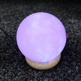 Lampe USB Himalayan Salt Rock - Rose - Boule - 8 cm - Lumière Clignotante Multicolore