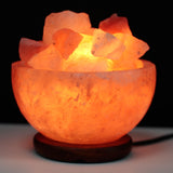 Himalayan Salt Rock Lamp - Pink - Fire Bowl - 15cm - Solid Light