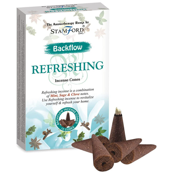 Aromatherapy Backflow Incense Cones - Refreshing - Mint/Sage/Cloves