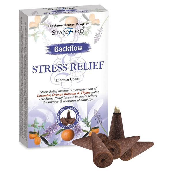 Aromatherapy Backflow Incense Cones - Stress Relief - Lavender/Orange Blossom/Thyme