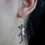 Silver Animal Earrings - Lizards