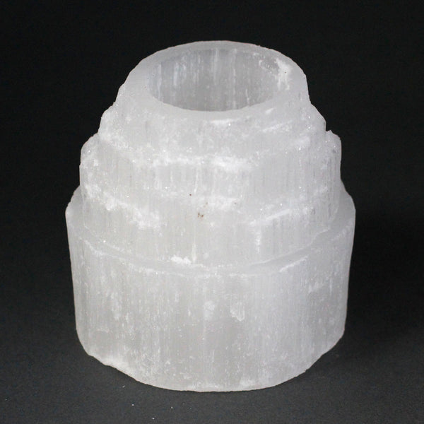 Natural Selenite Candle Holders - Mountain Top - 8cm