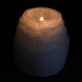 Kerzenhalter aus natürlichem Selenit – Berggipfel – 8 cm