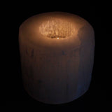 Natural Selenite Candle Holders - Cylinder - 8cm