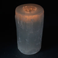 Natural Selenite Candle Holders - Cylinder - 15cm