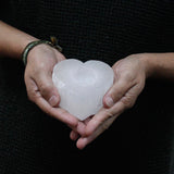 Natural Selenite Candle Holders - Heart